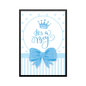 Plakat: 'It's a Boy', blå...