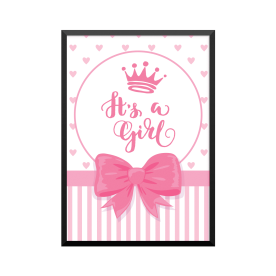 Plakat: 'It's a Girl', pink...