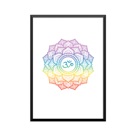 Plakat: Regnbue mandala,...