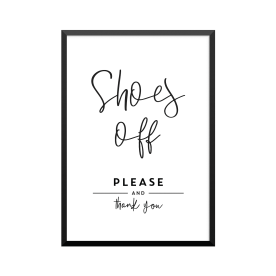 Plakat: 'Shoes off PLEASE...