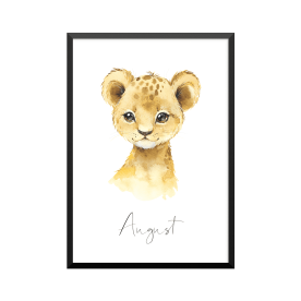 Plakat: Afrikas dyr, løveunge