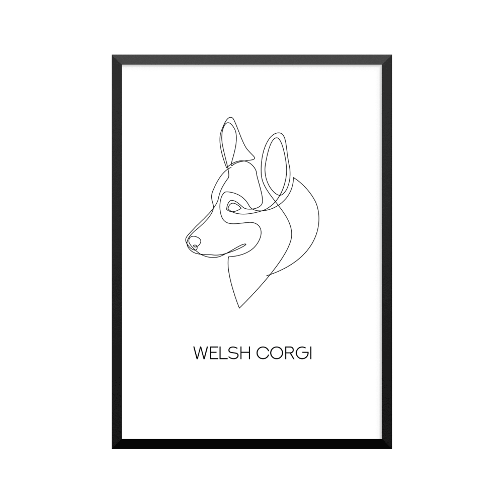 Plakat: 'WELSH CORGI', one line