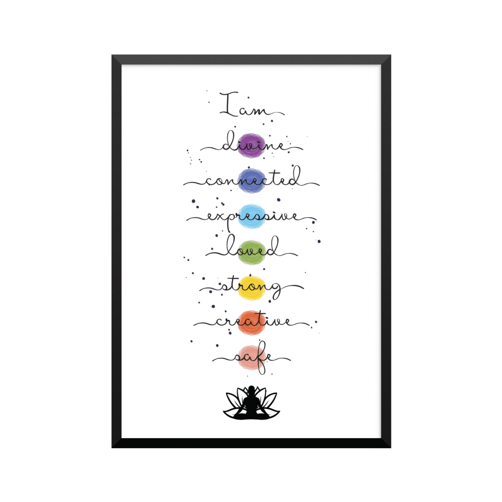 Plakat: Chakra blomst, engelsk