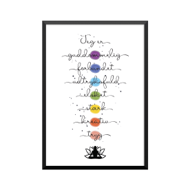 Plakat: Chakra blomst, dansk