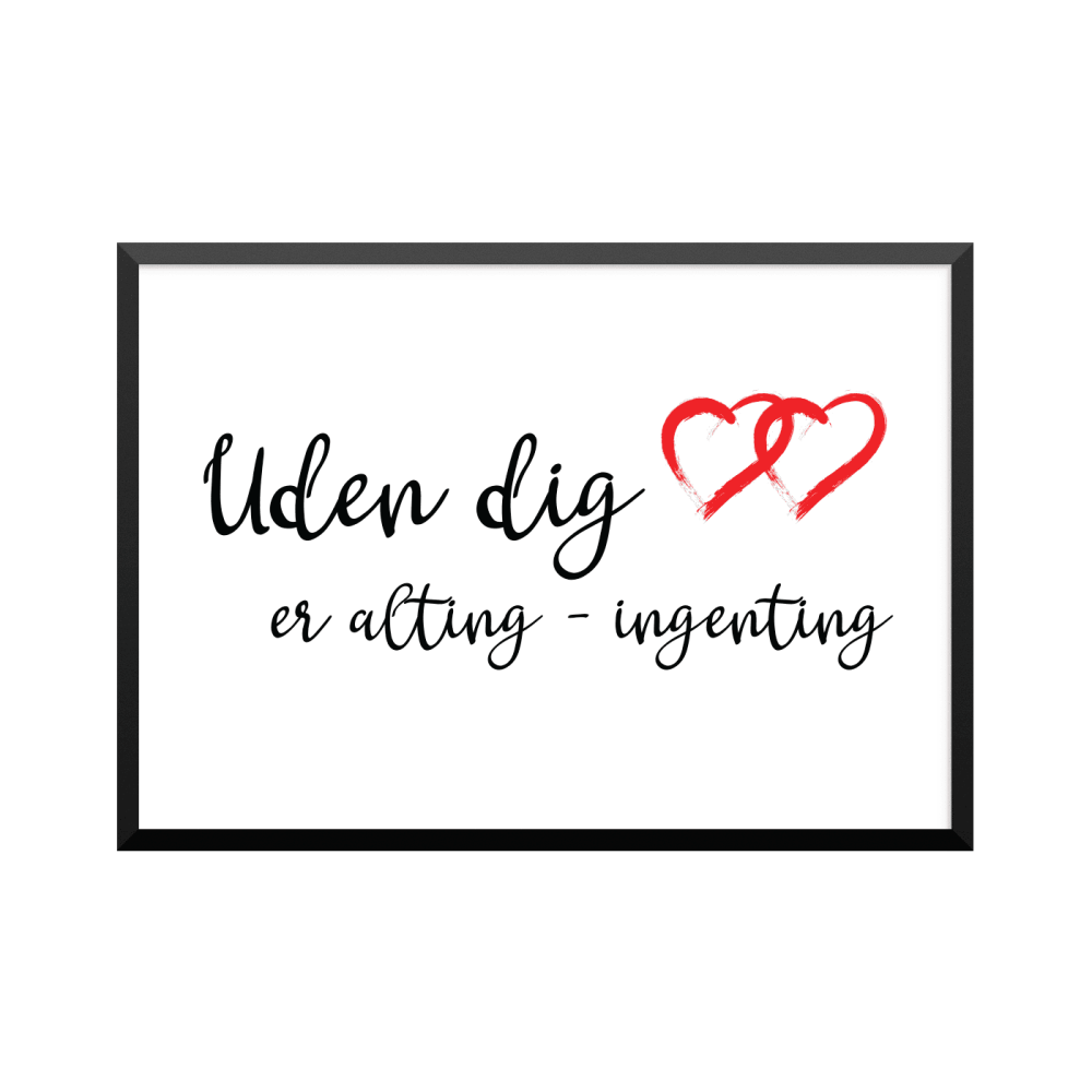 Plakat: 'Uden dig er alting - ingenting'