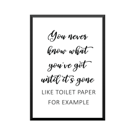 Plakat: 'You never know...