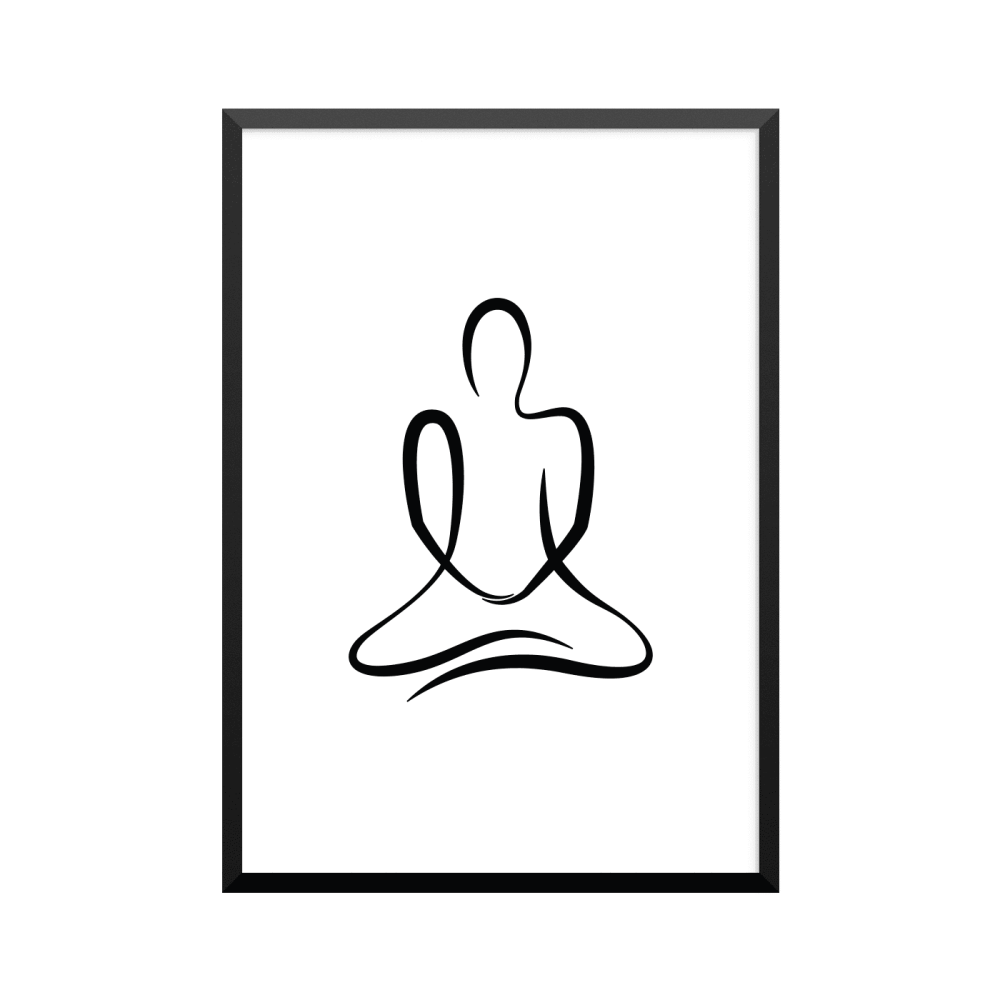 Plakat: Yoga,  Baddha Kanasana, sort