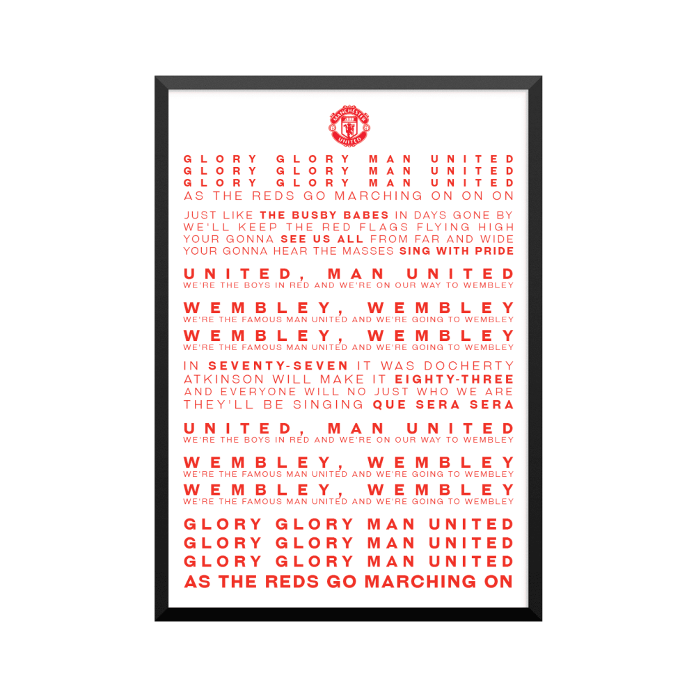 Plakat: Manchester United FC, 'Glory glory Man United'