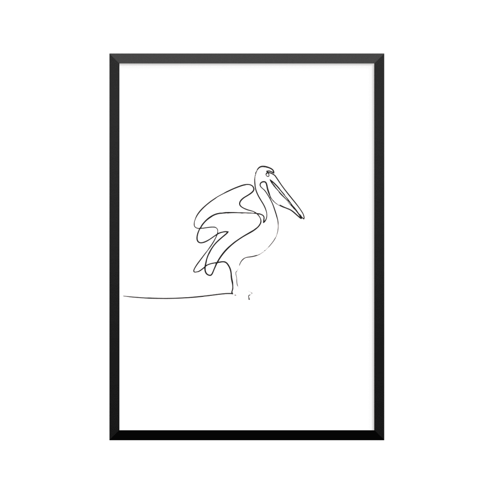Plakat: Pelikan, one line