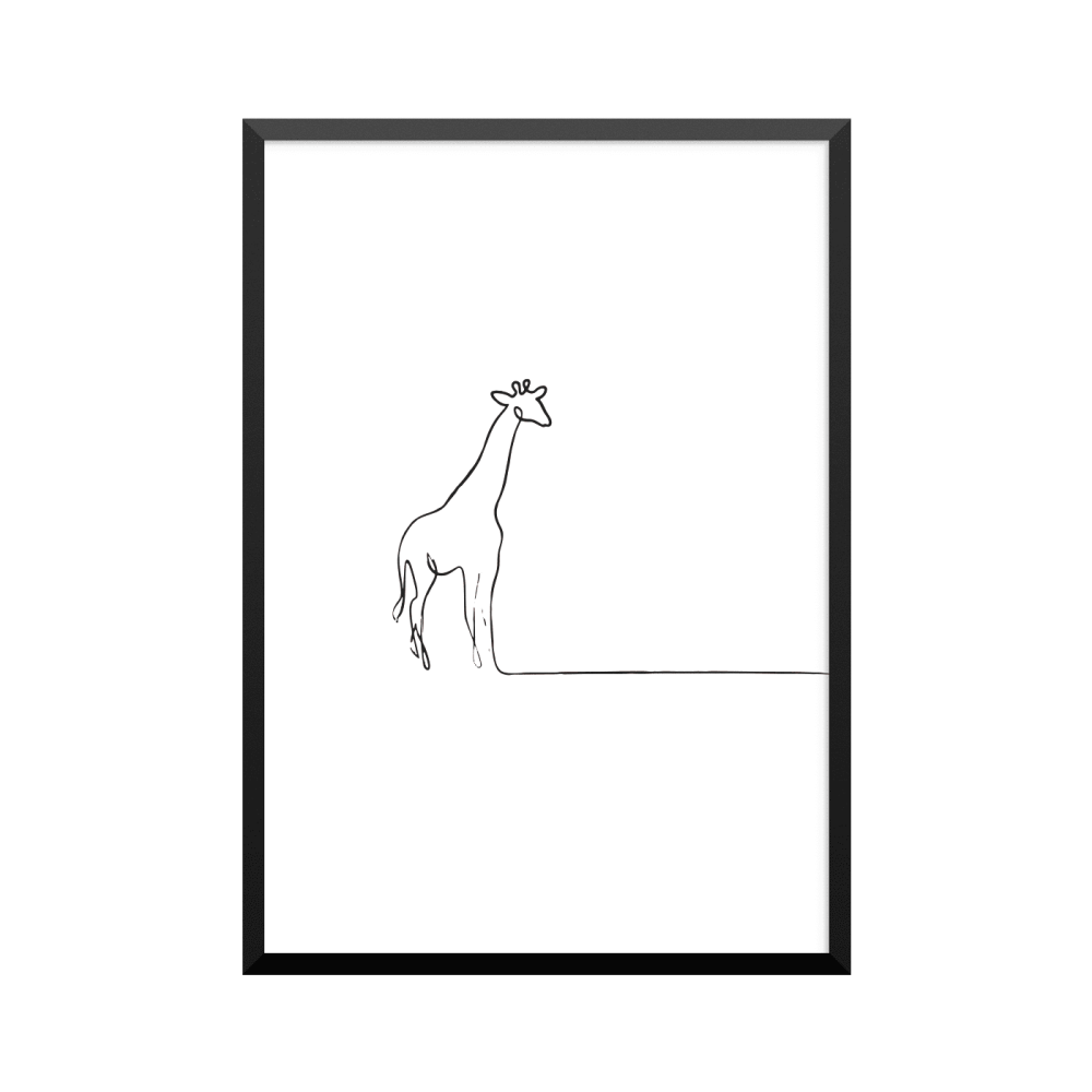 Plakat: Giraf, one line