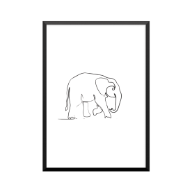 Plakat: Elefant, one line