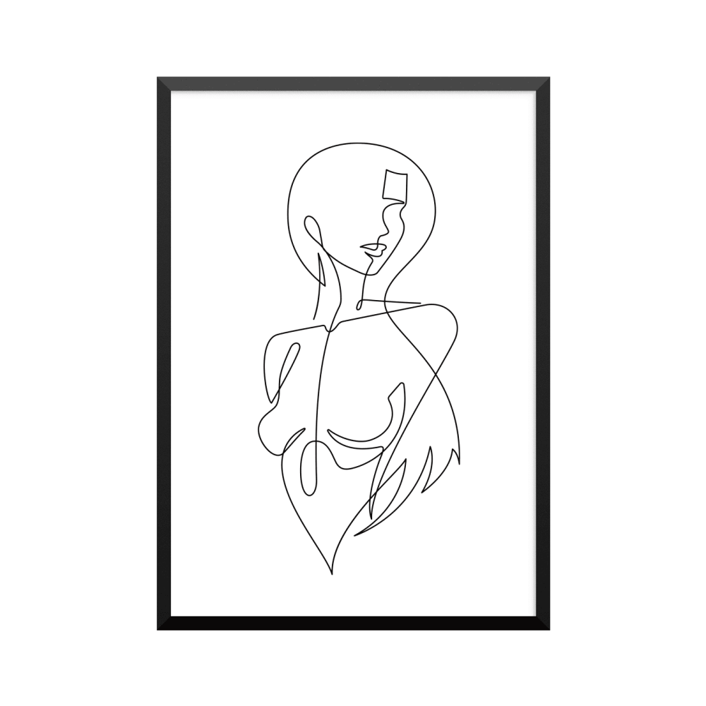 Plakat: Kvindefigur 7, one line