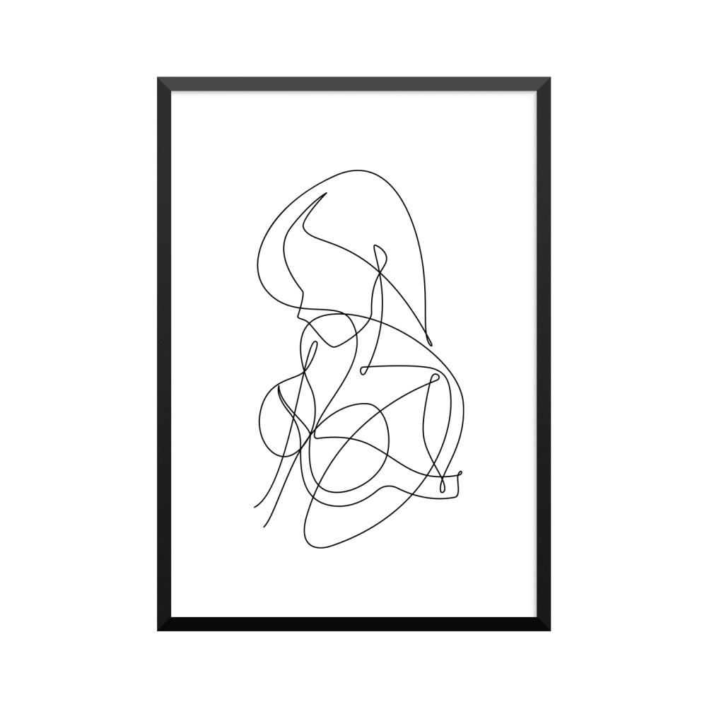 Plakat: Kvindefigur 5, one line