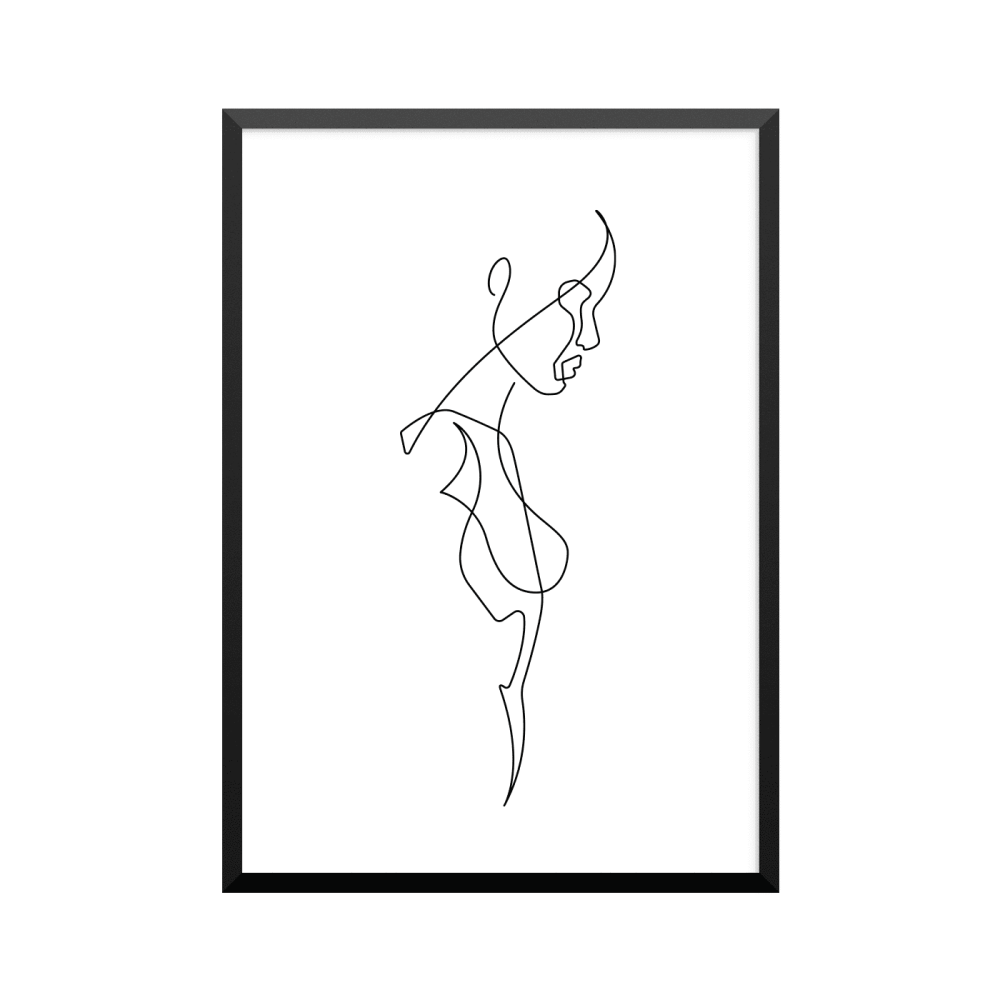 Plakat: Kvindefigur 3, one line