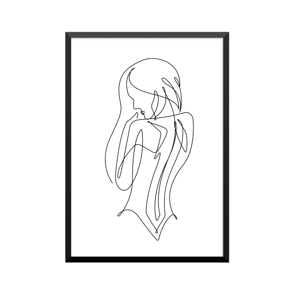 Plakat: Kvindefigur 2, one line