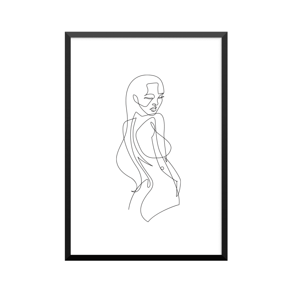 Plakat: Kvindefigur 1, one line
