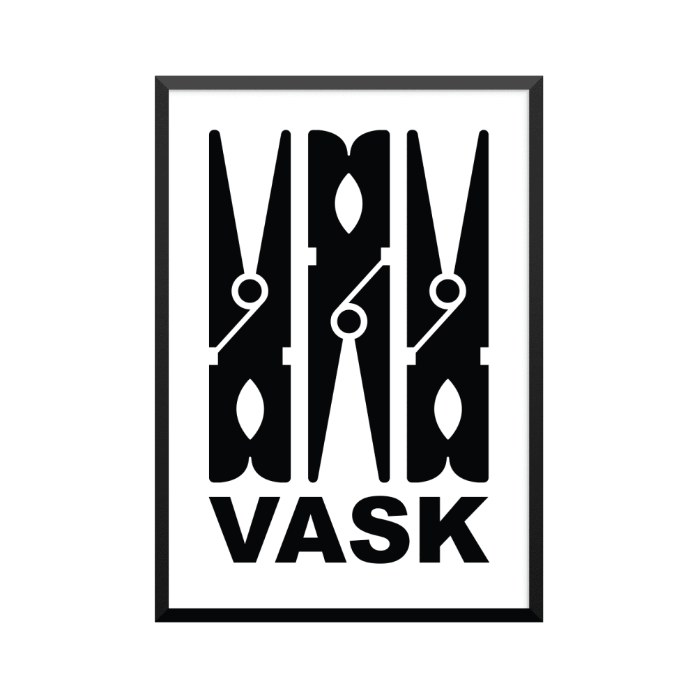 Plakat: 'Klemmer og vask'