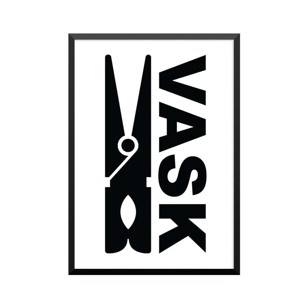 Plakat: 'Klemme og vask'