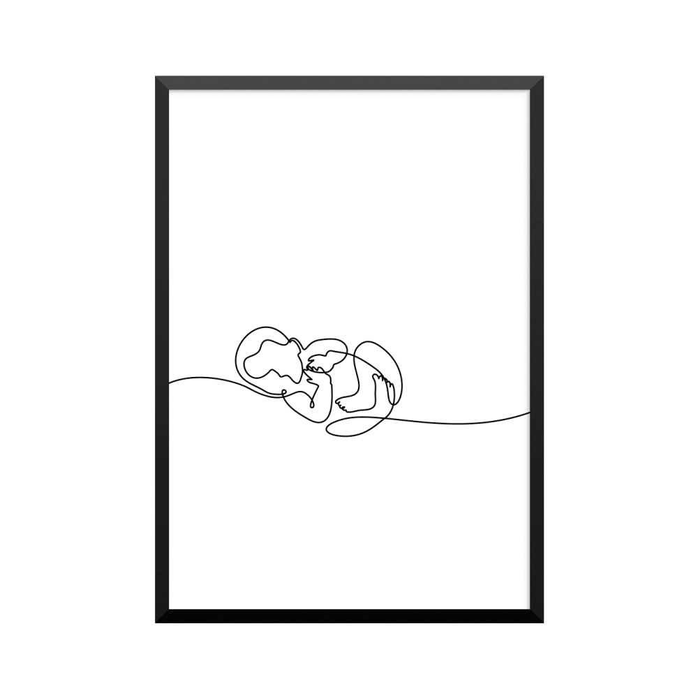 Plakat: Liggende baby, one line