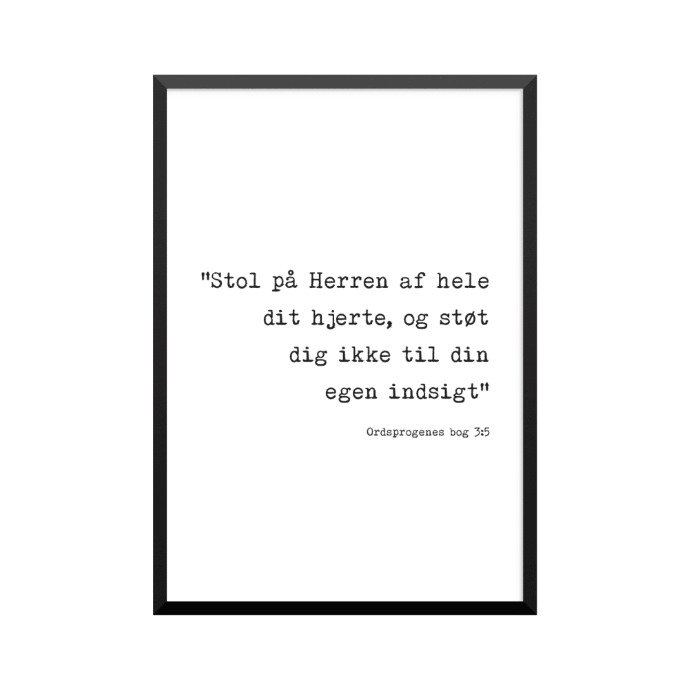 Plakat: Bibelvers, Ordsprogenes bog 3:5