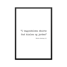 Plakat: Bibelvers, Første...
