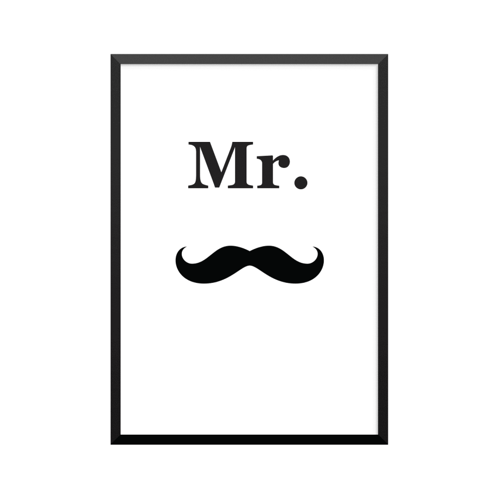 Plakat: Par 'Mr.' med skæg