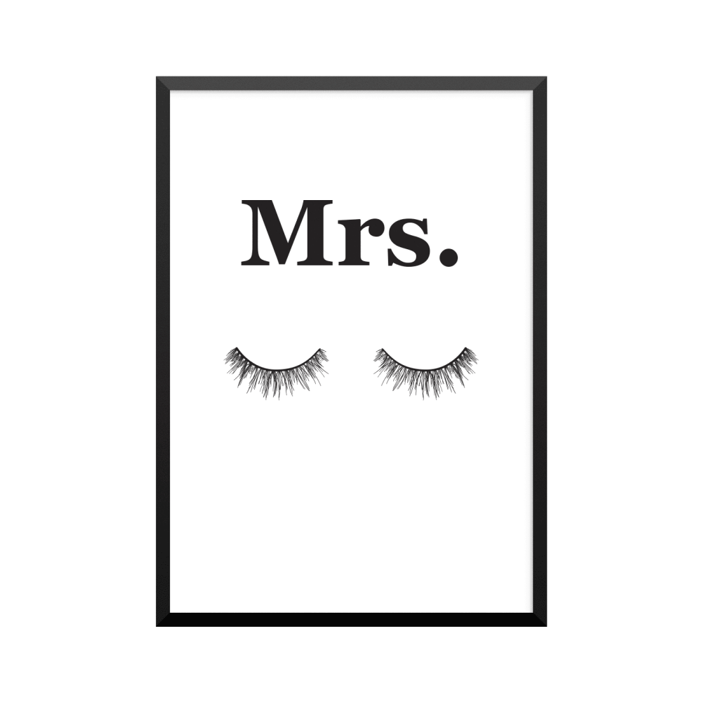 Plakat: Par 'Mrs.' med øjenvipper