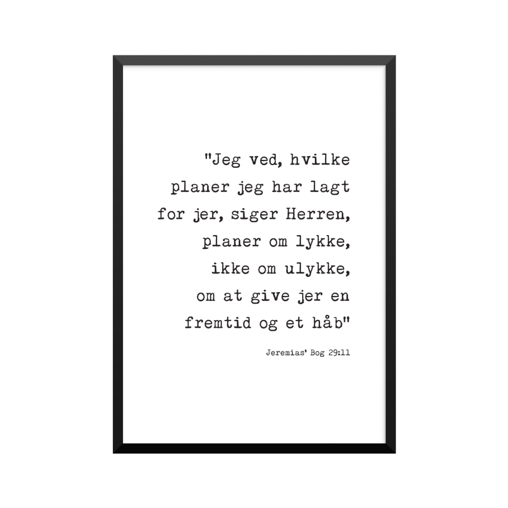 Plakat: Bibelvers, Jeremias’ Bog 29:11