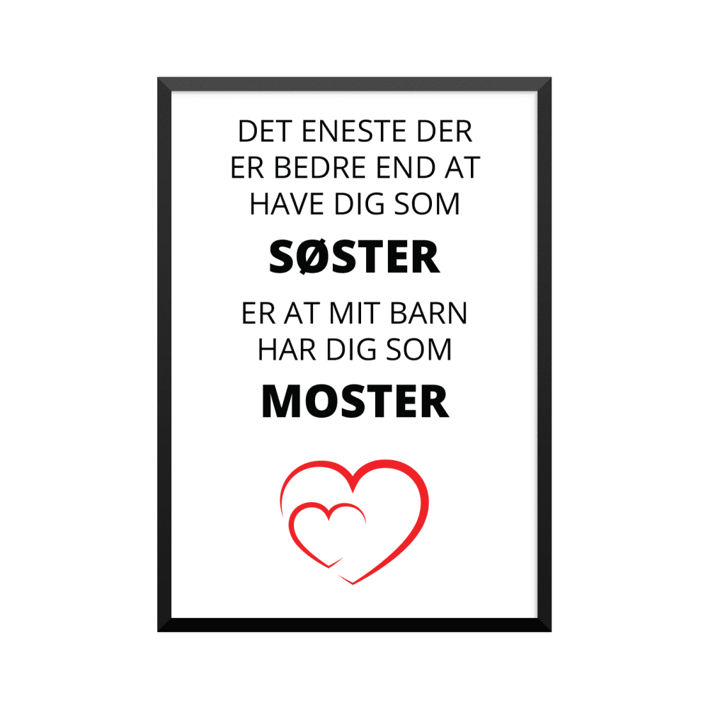 Plakat: 'Det eneste', søster, moster, barn