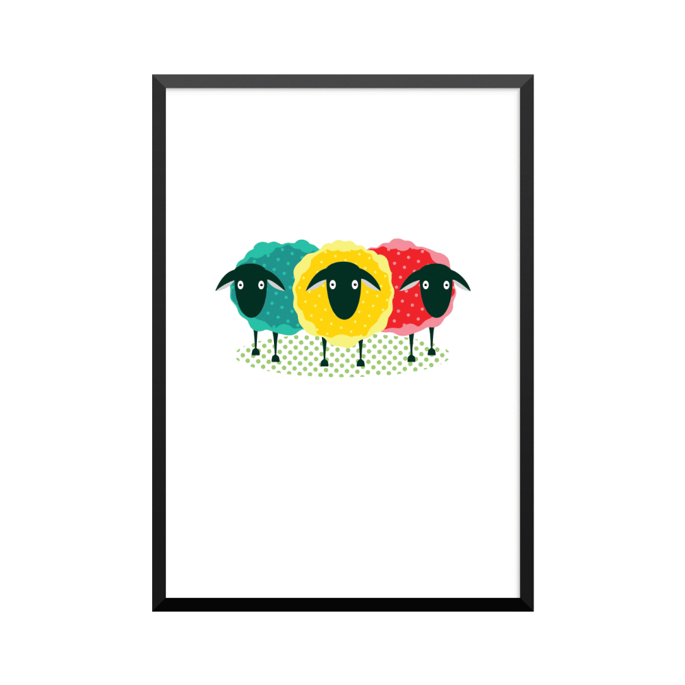 Plakat: Tre får
