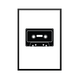 Plakat: Kassettebånd, sort