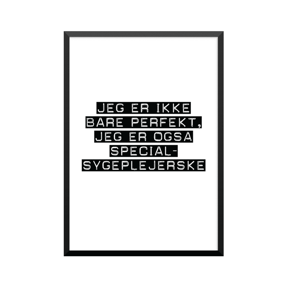 Plakat: Specialsygeplejerske