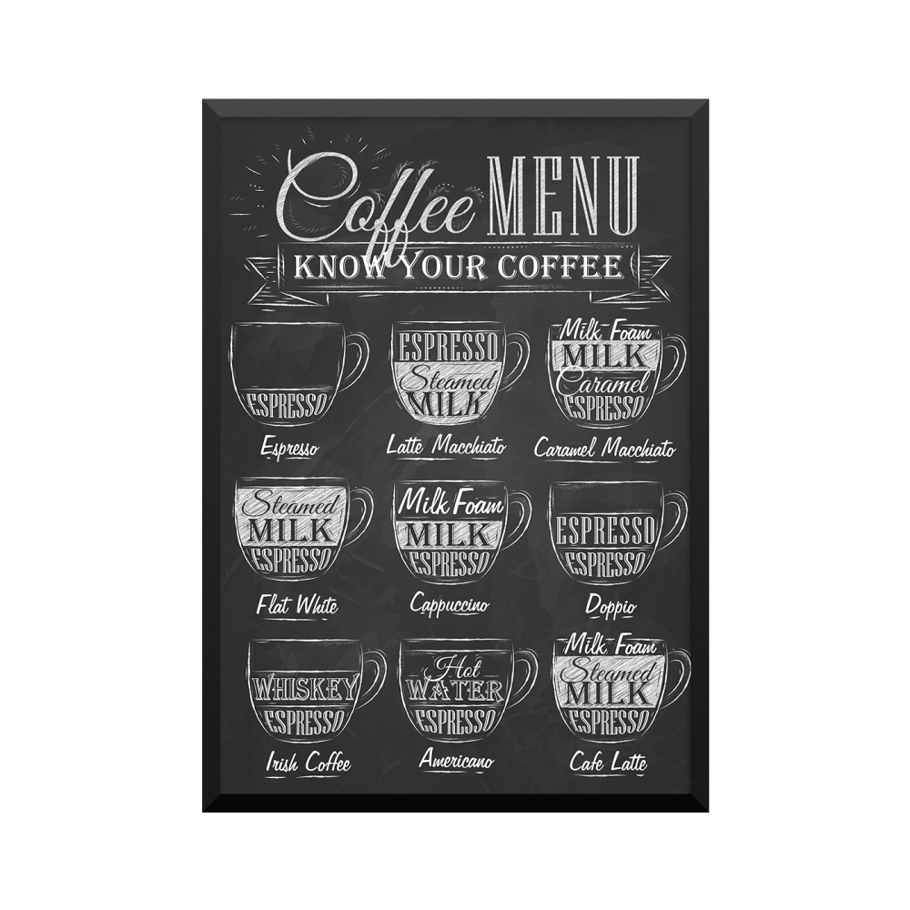 Plakat: 'Coffee Menu', chalk