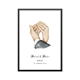Plakat: Bryllup par, ring,...