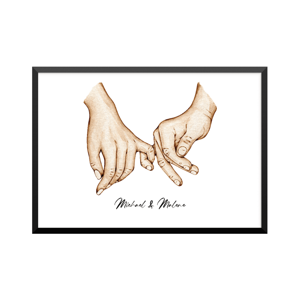 Plakat: Pinky promise, kærester, kvinde mand, familie