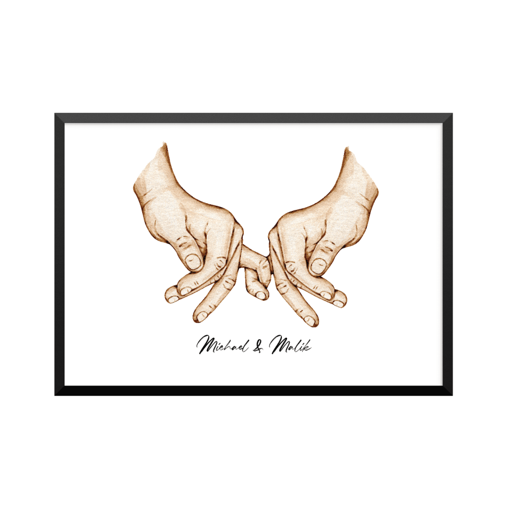 Plakat: Pinky promise, kærester, mand mand, familie