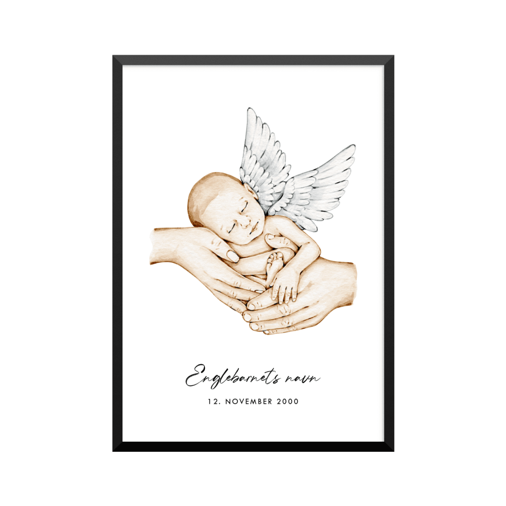 Plakat: Englebarn, engle og vinger, par, familie