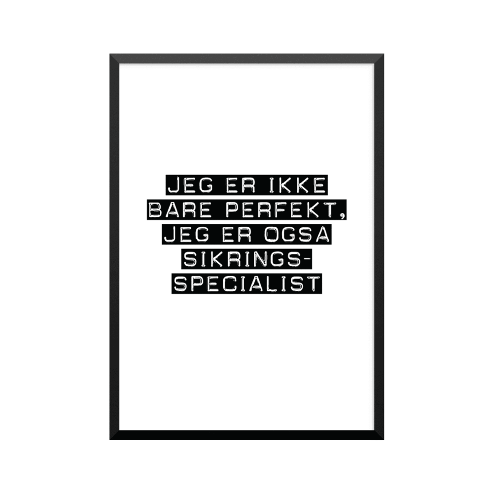 Plakat: Sikringsspecialist