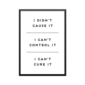 Plakat: 'I DIDN'T CAUSE IT'