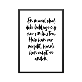Plakat: 'En mand skal ikke...