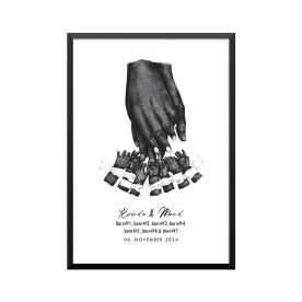 Plakat: 7 børn og par, ID armbånd, familie