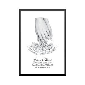 Plakat: 8 børn og par, ID armbånd, familie