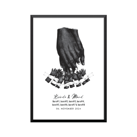 Plakat: 8 børn og par, ID armbånd, familie