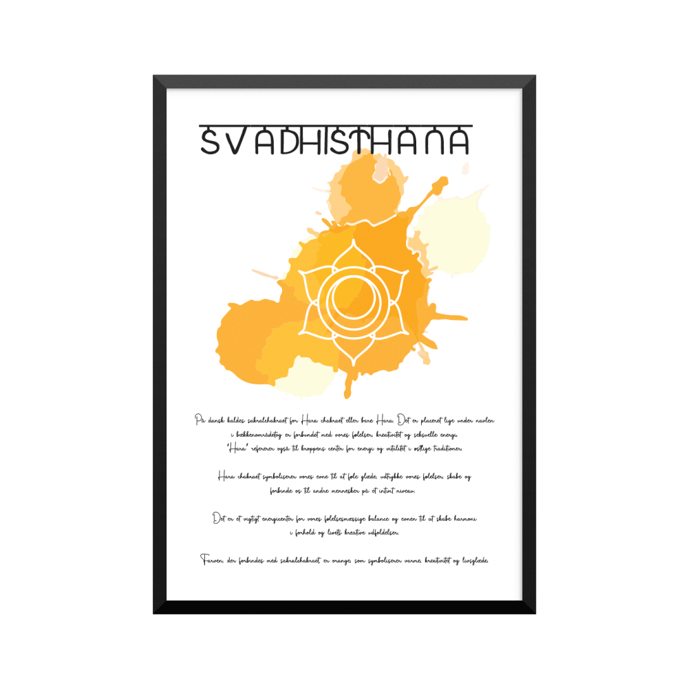 Plakat: Svadhisthana, andet chakra, yoga