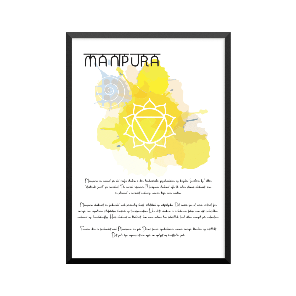 Plakat: Manipura, tredje chakra, yoga