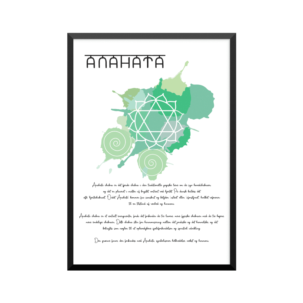 Plakat: Anahata, fjerde chakra, yoga