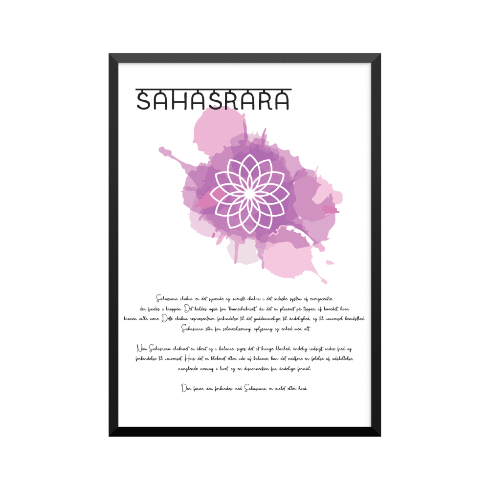 Plakat: Sahasrara, syvende chakra, yoga