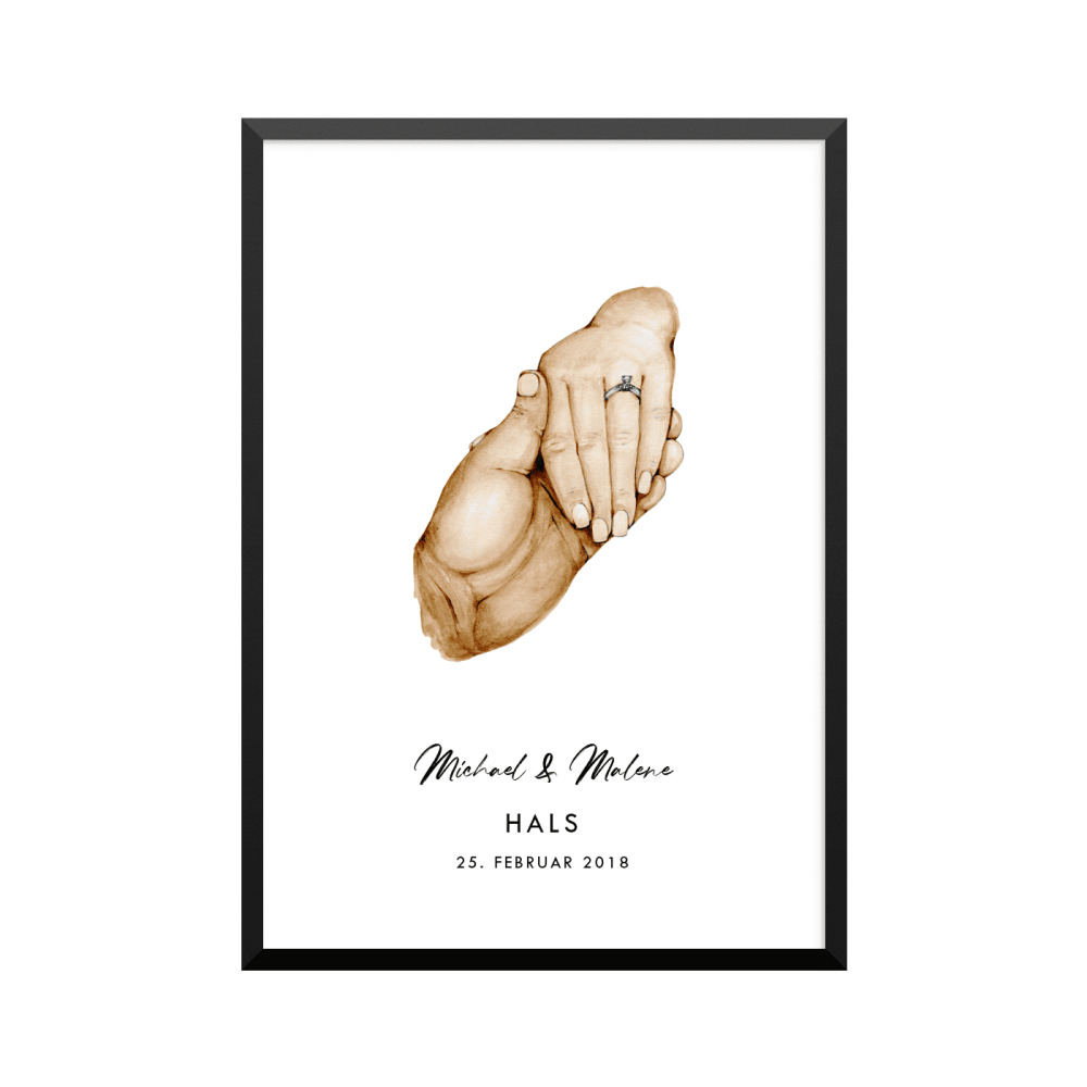 Plakat: Forlovet par, ring, familie