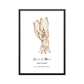 Plakat: 2 børn og par, familie