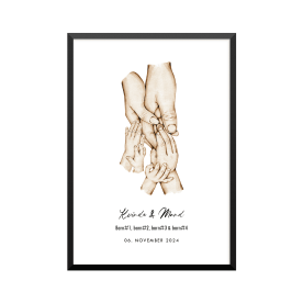 Plakat: 4 børn og par, familie